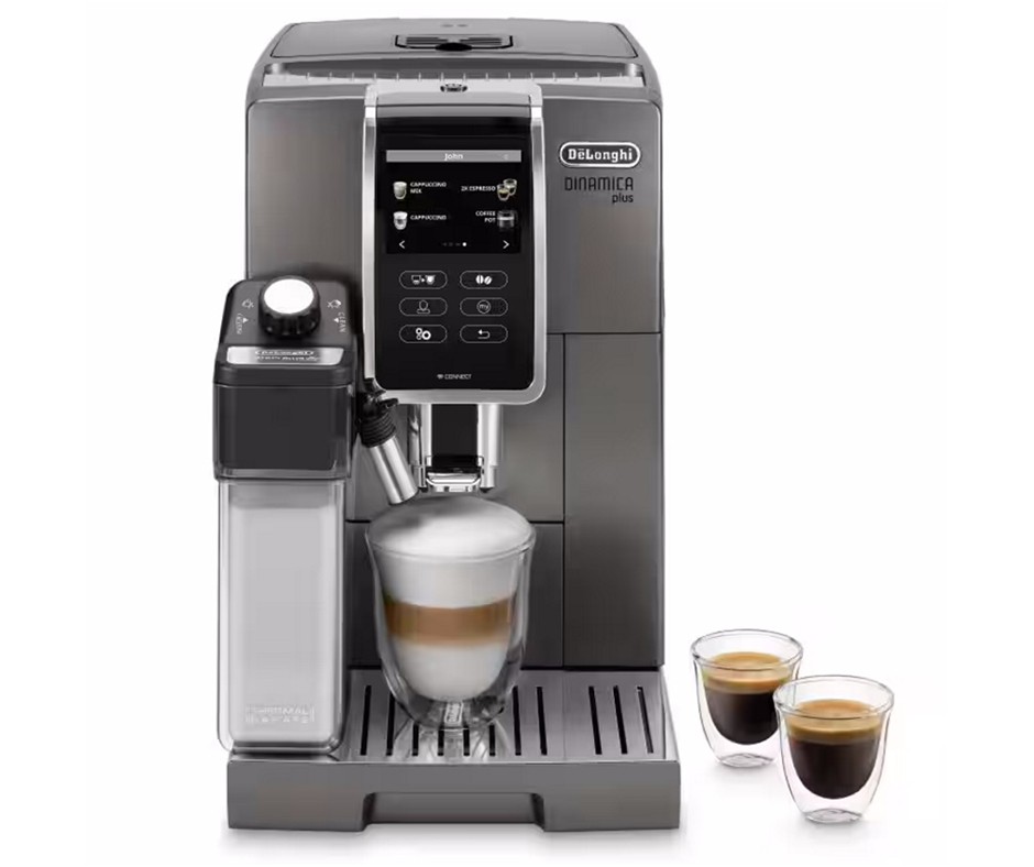 מכונת קפה דלונגי אוטומטית דגם DINAMICA Plus ECAM 370.95.T
