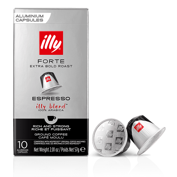 10 קפסולות אילי תואמות  נספרסו* illy FORTE espresso 