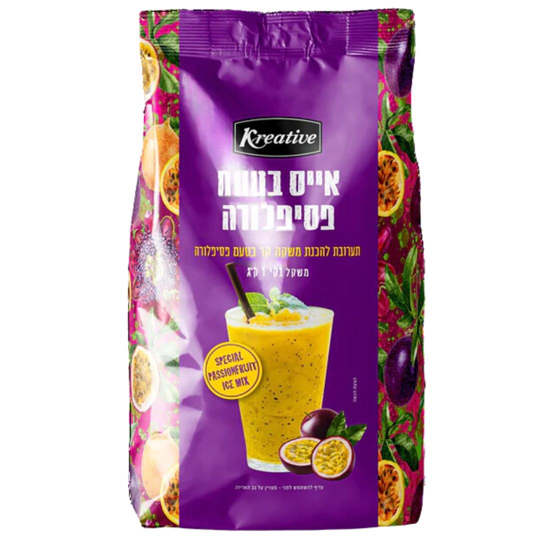 אייס פסיפלורה - אבקה להכנת אייס בטעם פסיפלורה 1 ק"ג